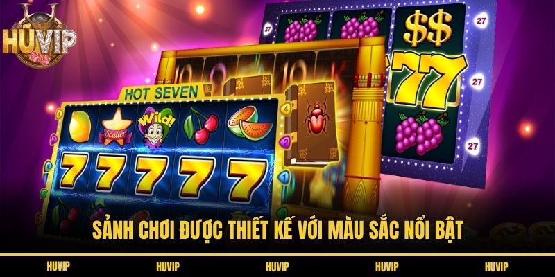 Sảnh chơi được thiết kế với màu sắc nổi bật